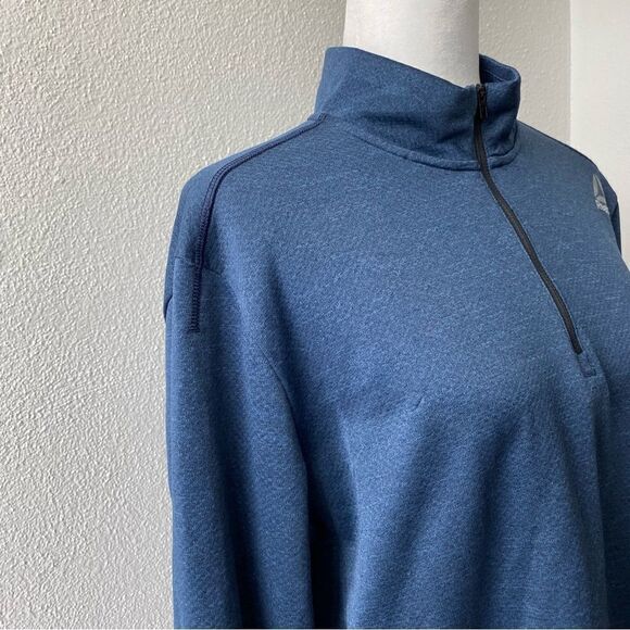 Reebok Men’s One Series Bio Knit ¼ Zip Shirt Blue Athletic Exercise Lightweight - Picture 6 of 14